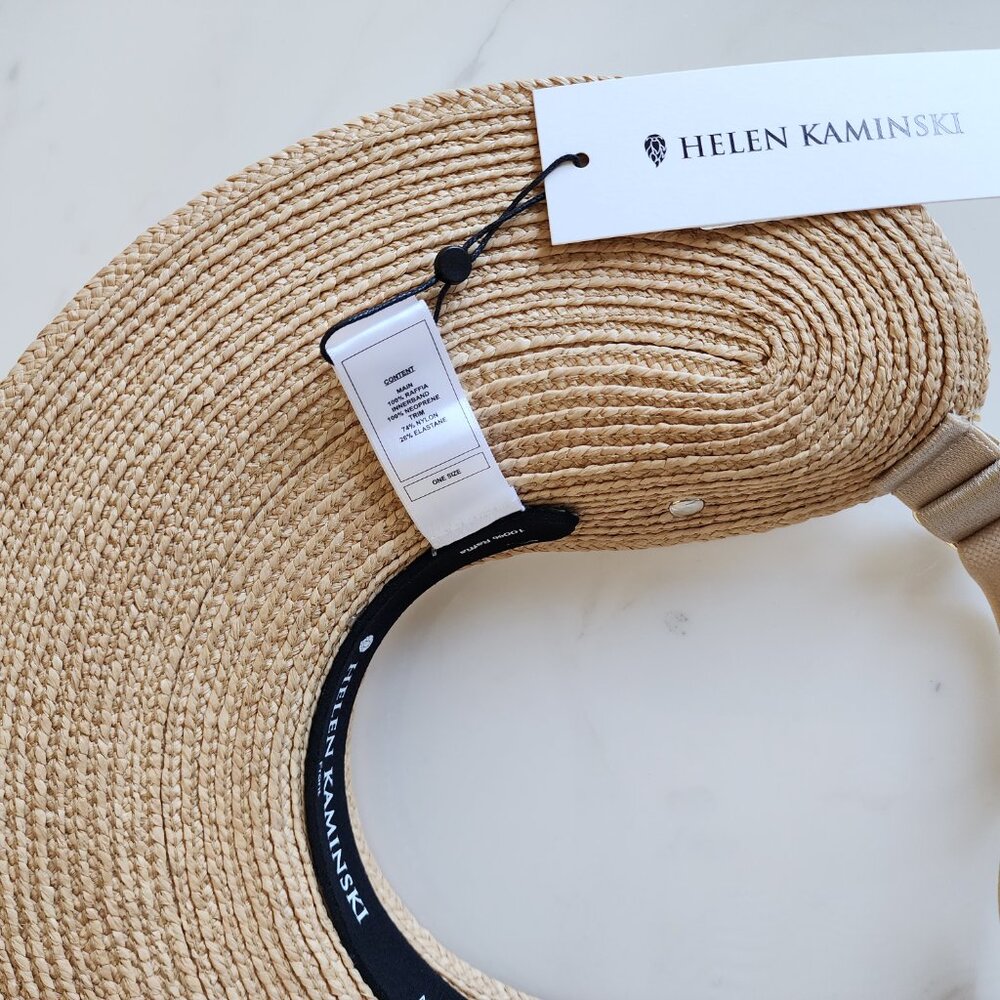 NWT - Helen Kaminski Maris Raffia Visor Hat - Natural👒 #11957 - Picture 9 of 13